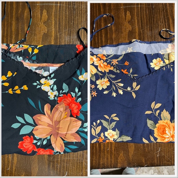 Nwt! Bundle 2 Old Navy xxl black and blue floral cami tops - Picture 2 of 7